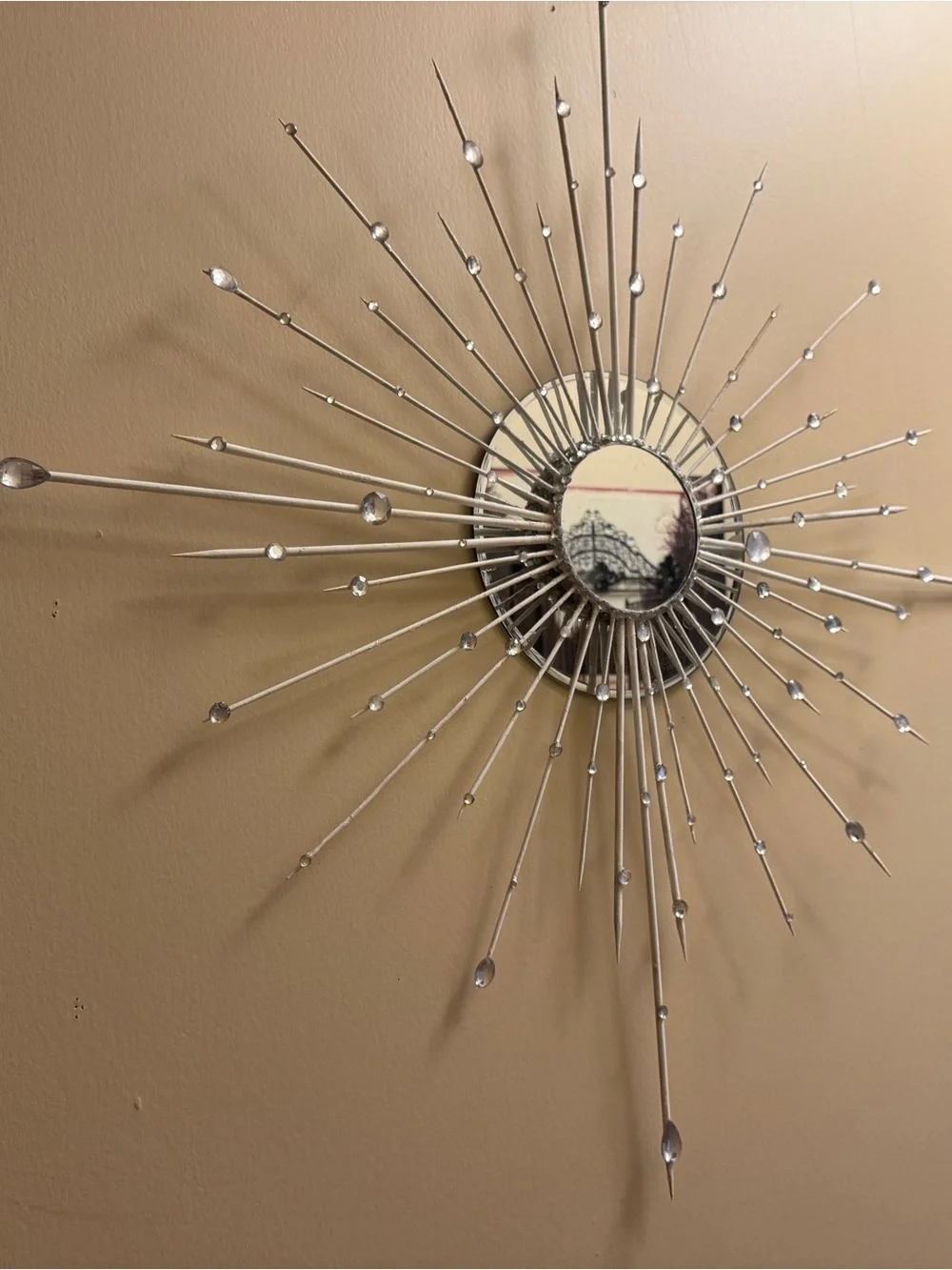 Vintage-Like Starburst Double Mirror Home Decor